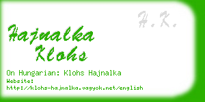 hajnalka klohs business card